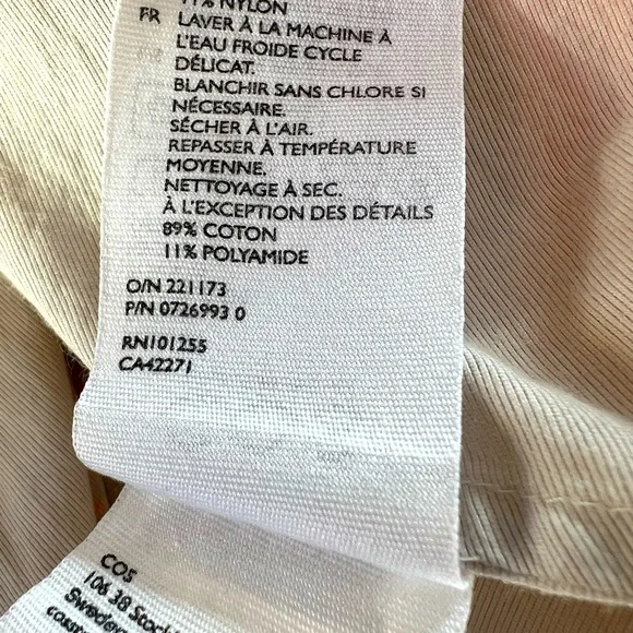 COS | Asymmetric Pleat Long Sleeve Abstract Dress Size 10, artful painting - Picture 7 of 8